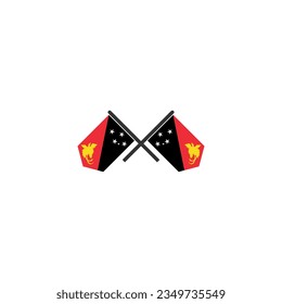 Juego de iconos de la bandera de Nueva Guinea juego de iconos del día de la independencia de Nueva Guinea símbolo del vector