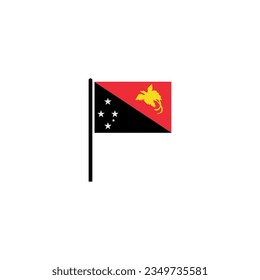 Juego de iconos de la bandera de Nueva Guinea juego de iconos del día de la independencia de Nueva Guinea símbolo del vector