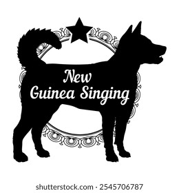 New Guinea Singing dog silhouette, dog, dog breeds,  vector, silhouette, logo design, animal, illustration, icon, sign, black, pet