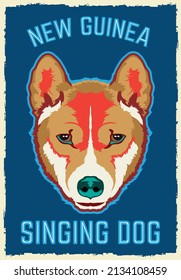 New Guinea Singing Dog vector illustration, perfect for t shirt and poster design