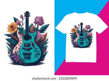 new guitar t-shirt design, guitar t-shirt design sticker, t-shirt design