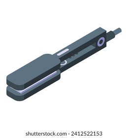 New hair straightener icon isometric vector. Female heat flatiron. Ceramic barber