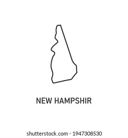 New Hampshir map icon isolated on white background. Vector illustration.