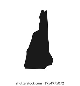 New Hampshire black map on white background