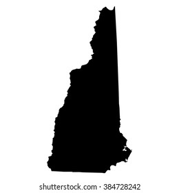 New Hampshire black map on white background vector