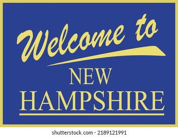 New Hampshire with blue background 