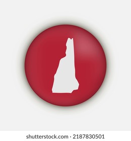 New Hampshire circle state map with shadow