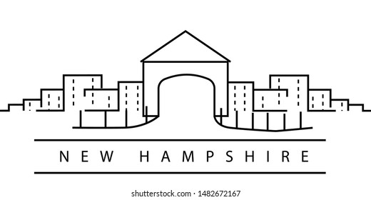 New Hampshire city line icon. Element of USA states illustration icons. Signs, symbols can be used for web, logo, mobile app, UI, UX