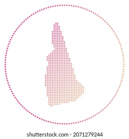 New Hampshire digital badge. Dotted style map of New Hampshire in circle. Tech icon of the us state with gradiented dots. Charming vector illustration.