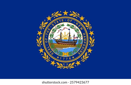 New Hampshire Flag, Flag of New Hampshire, USA