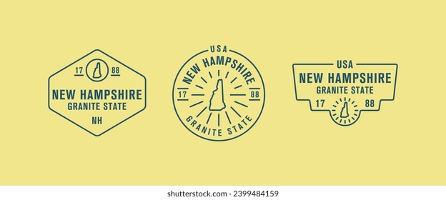 New Hampshire - Granite State. New Hampshire state logo, label, poster. Vintage poster. Print for T-shirt, typography. Vector illustration