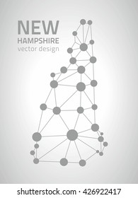 New Hampshire grey vector map
