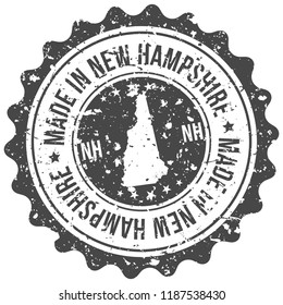 New Hampshire Made In Map Travel Stamp Icon City Design Tourism Export Seal