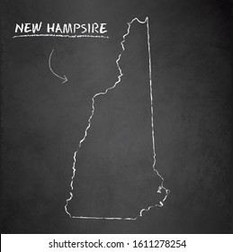 New Hampshire map blackboard chalkboard vector