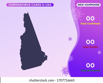 New Hampshire Map Covid-19, Corona Virus Infographic Vector Template.