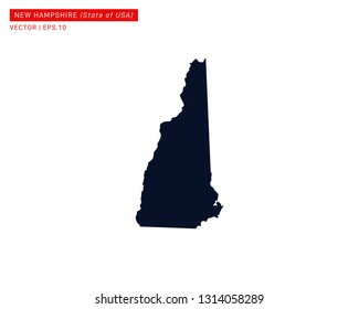 New Hampshire Map Design Template