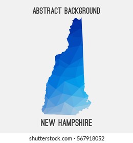 New Hampshire map in geometric polygonal,mosaic style.Abstract tessellation,modern design background. Vector illustration