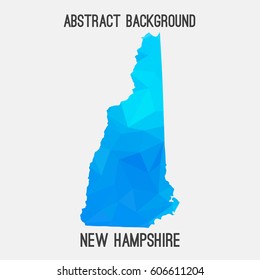 New Hampshire map in geometric polygonal,mosaic style.Abstract tessellation,modern design background,low poly. Vector illustration.