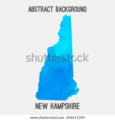 New Hampshire map in geometric polygonal,mosaic style.Abstract tessellation,modern design background,low poly. Vector illustration.