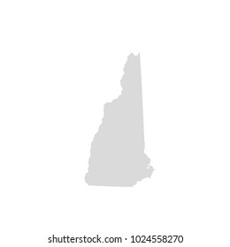 New Hampshire map isolated on white background silhouette. New Hampshire USA state.