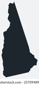 New Hampshire map. Just a simple border map. Shape of the state. Flat blank New Hampshire outline. Vector boundary illustration.