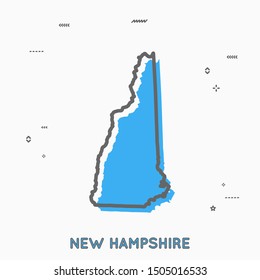 New Hampshire map in thin line style. New Hampshire  infographic map icon with small thin line geometric figures.  New Hampshire state. Vector illustration linear modern concept