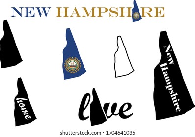 New Hampshire map. US state vector. United States of America