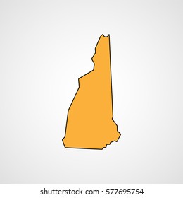 New Hampshire Map. Vector