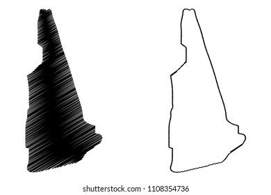New Hampshire map vector illustration, scribble sketch New Hampshire map