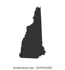 New Hampshire map vector. Map of New Hampshire state silhouette vector