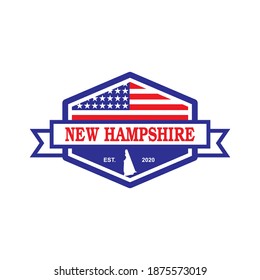 New Hampshire Map Vector , United States Logo