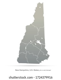 new hampshire map. vector map of new hampshire, U.S. states.