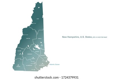 new hampshire map. vector map of new hampshire, U.S. states.
