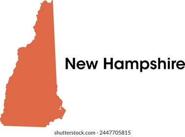 Mapa de Hampshire Nuevo en Vectores