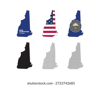 New Hampshire mapeia em vários tipos