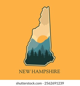 New Hampshire National Park with Sunset Scenery Perfect for Print, Apparel, etc