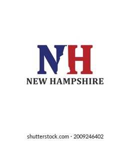 New Hampshire or NH icon. Logo design. Vector Illustration.