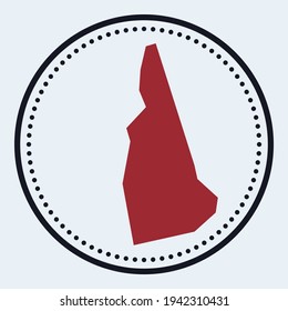 New Hampshire round stamp. Round logo with US state map and title. Stylish minimal New Hampshire badge with map. Vector illustration.