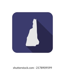 New Hampshire square state map with long shadow
