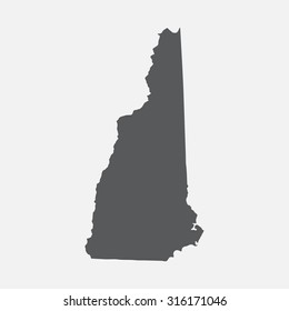 New Hampshire state border map.