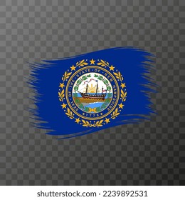 New Hampshire state flag in brush style on transparent background. Vector illustration.