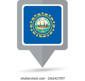 New Hampshire state flag map icon. Vector illustration.