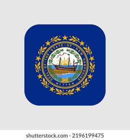 Bandera del estado de New Hampshire. Ilustración vectorial.