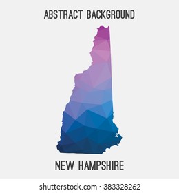 New Hampshire state map in geometric polygonal style.Abstract tessellation,modern design background. Vector illustration EPS8