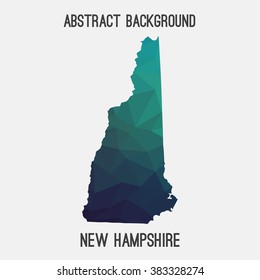 New Hampshire state map in geometric polygonal style.Abstract tessellation,modern design background. Vector illustration EPS8