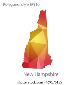 New Hampshire state map in geometric polygonal style.Abstract gems triangle,modern design background. Vector illustration EPS10
