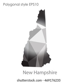 New Hampshire state map in geometric polygonal style.Abstract gems triangle,modern design background. Vector illustration EPS10