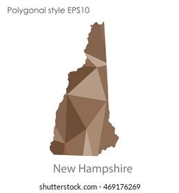 New Hampshire state map in geometric polygonal style.Abstract gems triangle,modern design background. Vector illustration EPS10