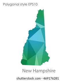 New Hampshire state map in geometric polygonal style.Abstract gems triangle,modern design background. Vector illustration EPS10
