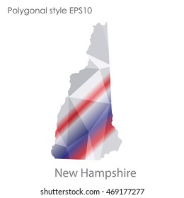 New Hampshire state map in geometric polygonal style.Abstract gems triangle,modern design background. Vector illustration EPS10